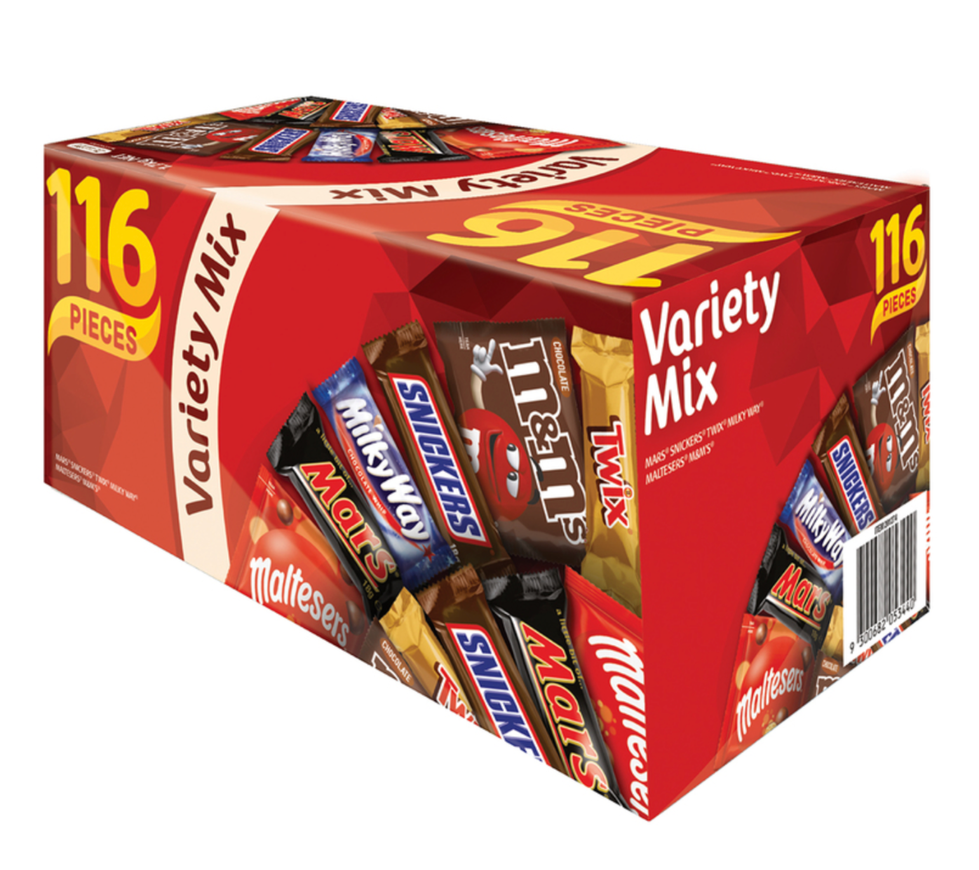 M&M's Snickers & More Mixed Chocolate Gift 30 Bars 1.4kg
